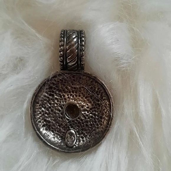 Premier Designs Antique Silver Pewter Brown Tiger Eye Cabochon Pendant - Picture 6 of 8